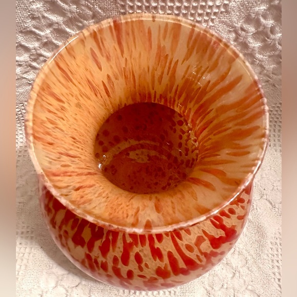 HUGE “MAESTRI VETRAI” Azzurra Italy Animal Print Vase Bright Orange Yellow, Red - Picture 3 of 14